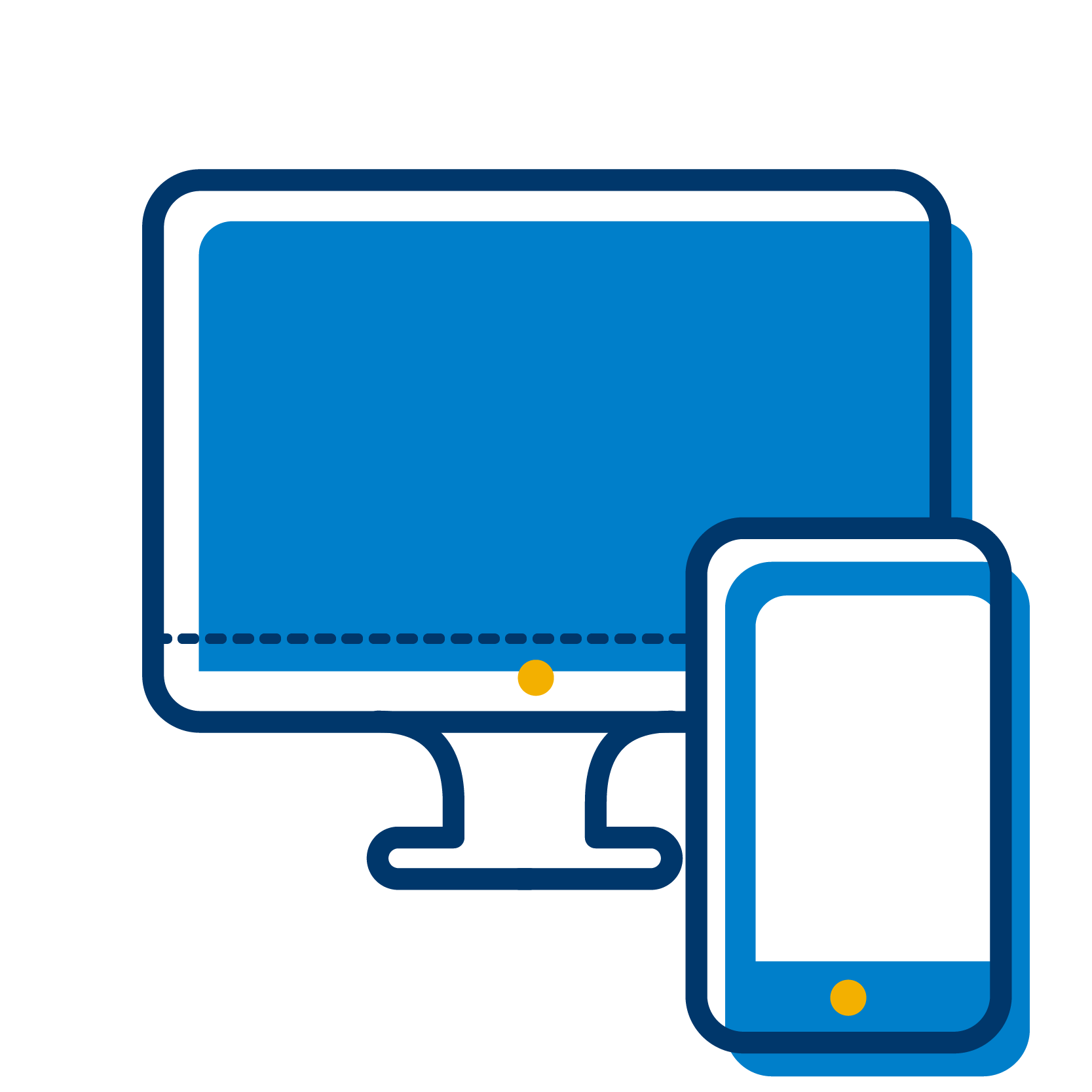 defend against identity theft computer and cell phone icon